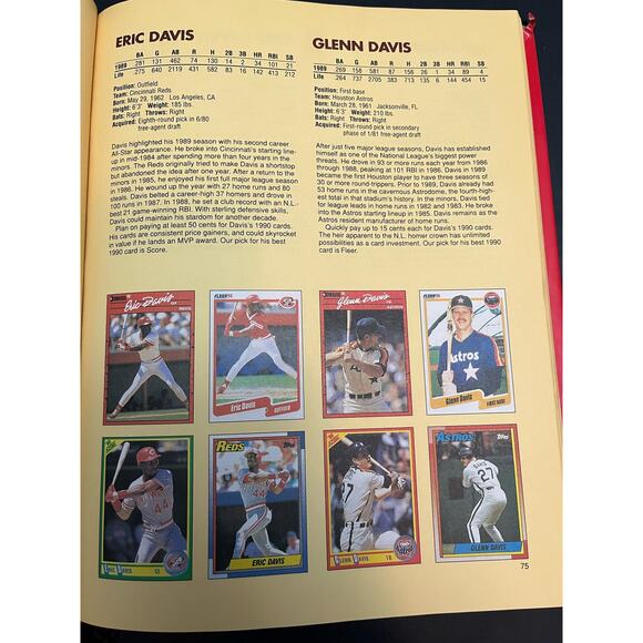 Complete Book of 1990 Baseball Cards Topps Donruss Fleer Score Tom Owens - Picture 7 of 8